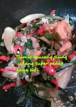 Tumis bawang siung udang super pedas gaya Ndi