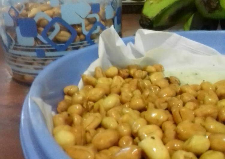 bahan dan cara membuat Kacang bawang gurih renyah no keras