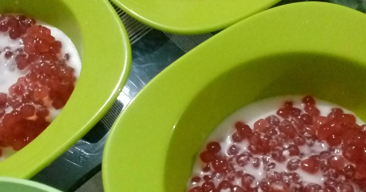 Resep Bubur Mutiara Si Merah Merona oleh bubunIrma - Cookpad