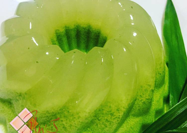 cara membuat Puding Lumut Pandan