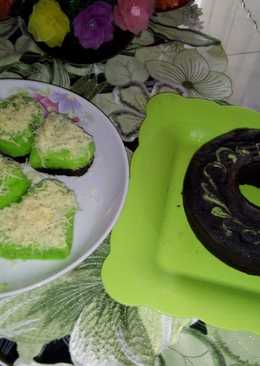 Brownies kukus coklat pandan keju