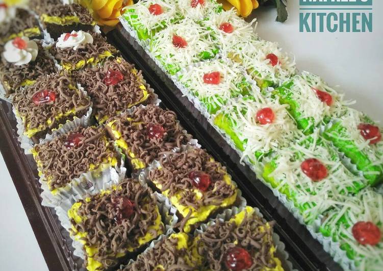 resep makanan Cake potong pandan - coklat