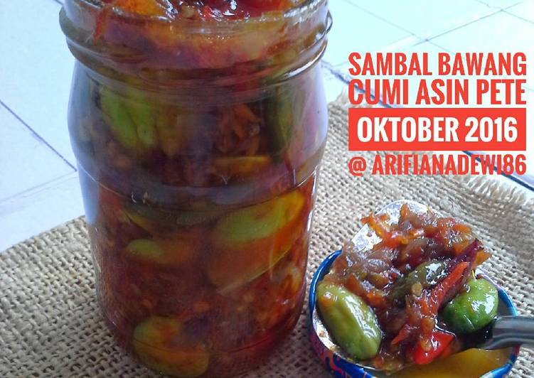 cara membuat Sambal Bawang Cumi Asin Pete