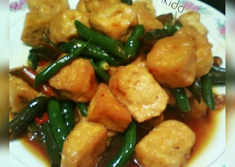 resep lengkap untuk Tahu kecap cabe ijo pedas