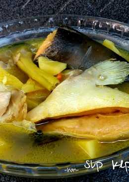 Sup Kepala Ikan Salmon, bumbu geprek