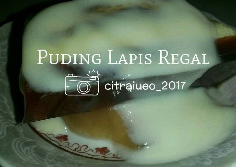 bahan dan cara membuat Puding Lapis Regal