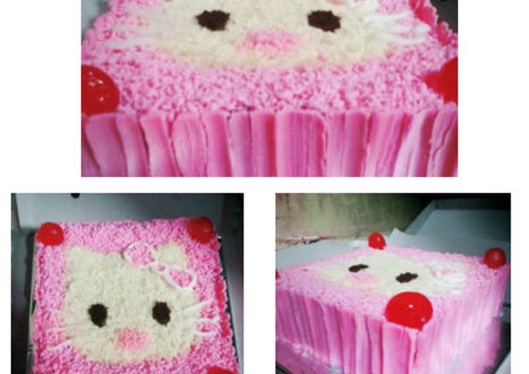 resep makanan Hello kitty basic rainbow cake (ny liem)