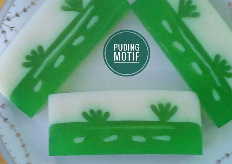 resep lengkap untuk ??puding motif??kekinian (step by step)