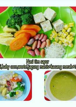 MPASI 7m+ : Nasi Tim Sayur & Tempe