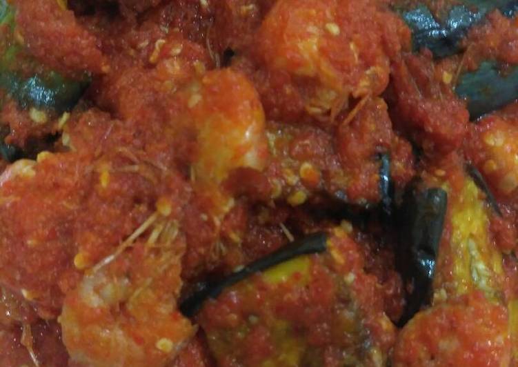 Resep Sambalado terong ungu dan udang Oleh Harlisa