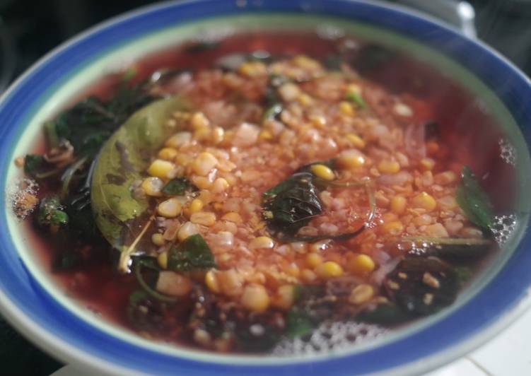 cara membuat Sayur bayam batik jagung manis