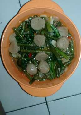 Tumis Kacang panjang, Sawi hijau & Bakso #nyom-nyom