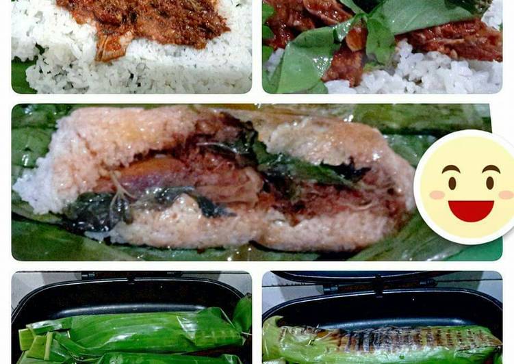 Resep Nasi bakar ayam suir pedassss By Nila Suryadin