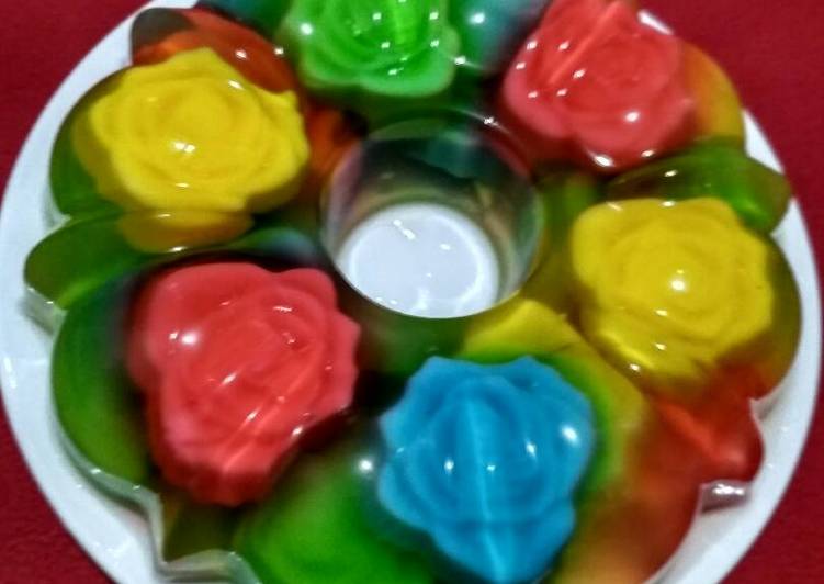 resep makanan Puding Mawar Kaca