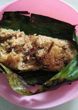 Nasi bakar ikan teri simple