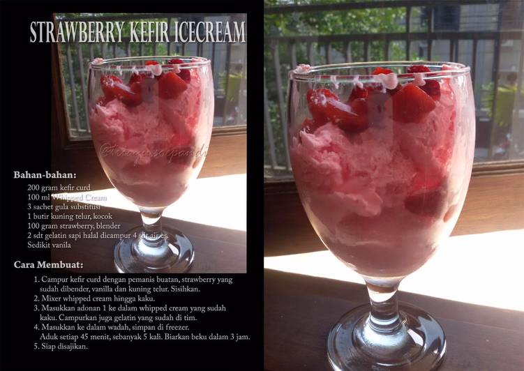 Strawberry Kefir Ice Cream ketofriendly<br/>          <br/>           4 porsi
