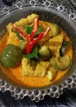 Sayur lodeh tempe dan terong hijau