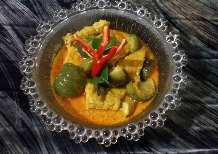 resep lengkap untuk Sayur lodeh tempe dan terong hijau