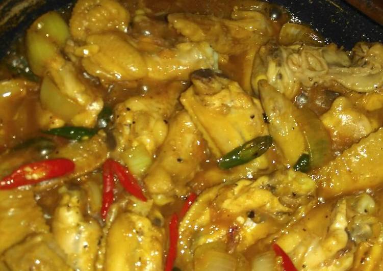 resep masakan Sayap ayam bumbu kecap lada hitam