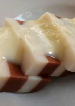 Puding Coklat Lapis Vanila