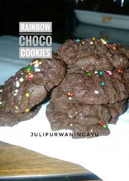 Rainbow Choco Cookies Teflon Sederhana No Oven