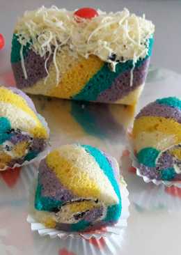 Roti gulung rainbow kukus