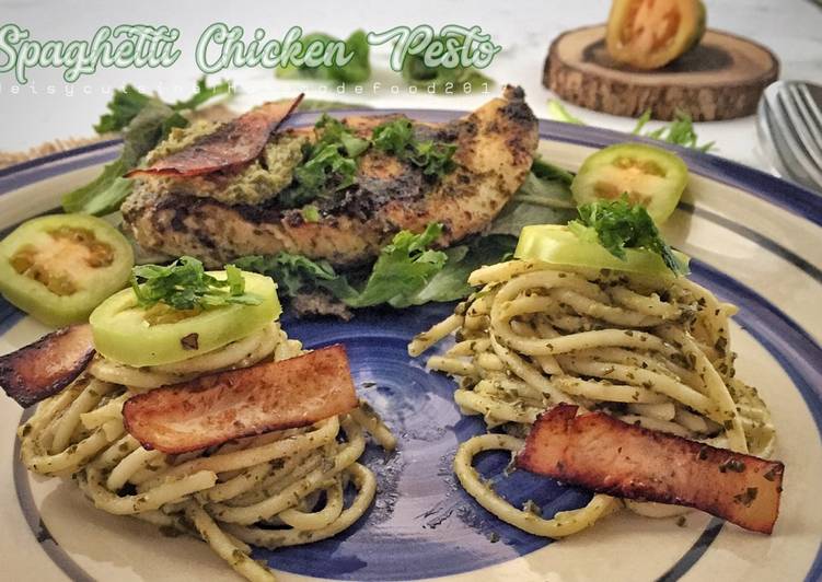 gambar untuk resep makanan Spaghetti Chicken Pesto
