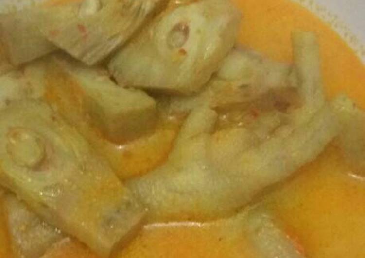 resep Gule nangka ceker pedas