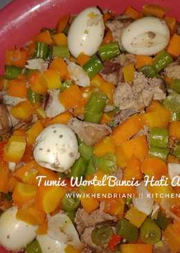 74. Tumis Wortel Buncis with Hati Ampela ala Nasi Berkatan