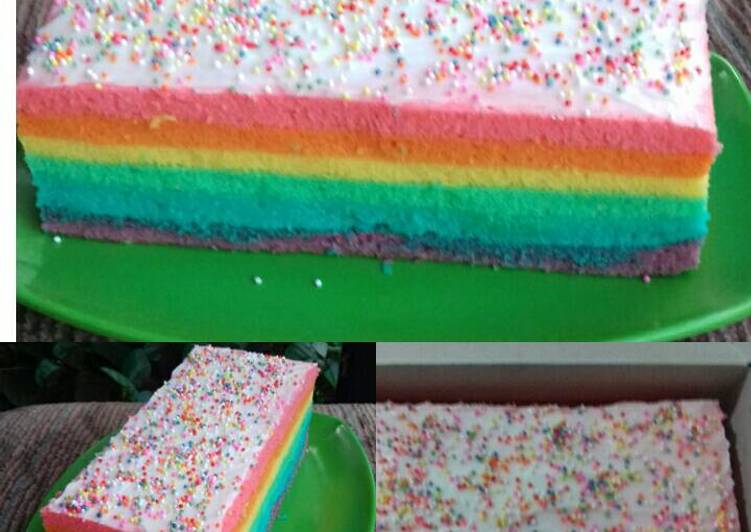 resep makanan Rainbow cake kukus