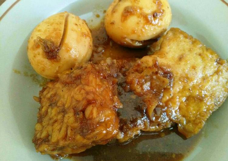 Resep Bacem tahu tempe telor