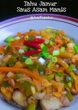 Tahu Jamur Saus Asam Manis