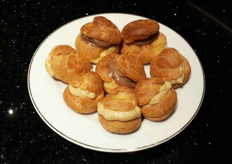 cara membuat Vanilla - Chocolate Cream Puff / Choux Pastry