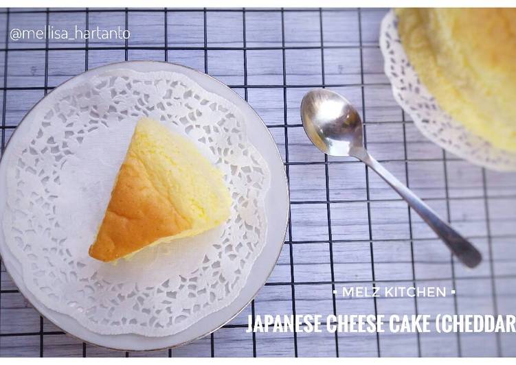 bahan dan cara membuat Japanese Cheese Cake (Cheddar)