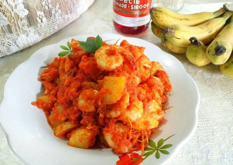 cara membuat Sambalado udang kentang