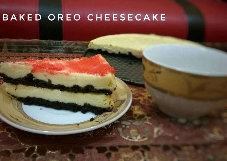 gambar untuk resep makanan Baked Oreo Cheesecake