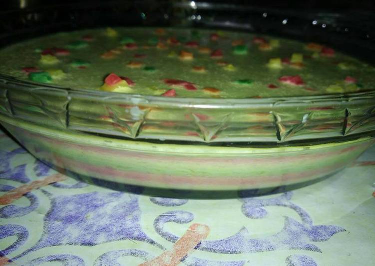 bahan dan cara membuat Puding Custard Rainbow Fla