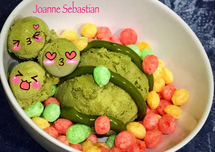 resep lengkap untuk Healthy Ice Cream (matcha)