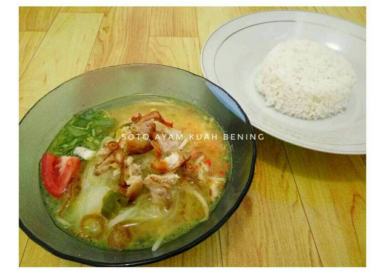 resep lengkap untuk Soto ayam kuah bening