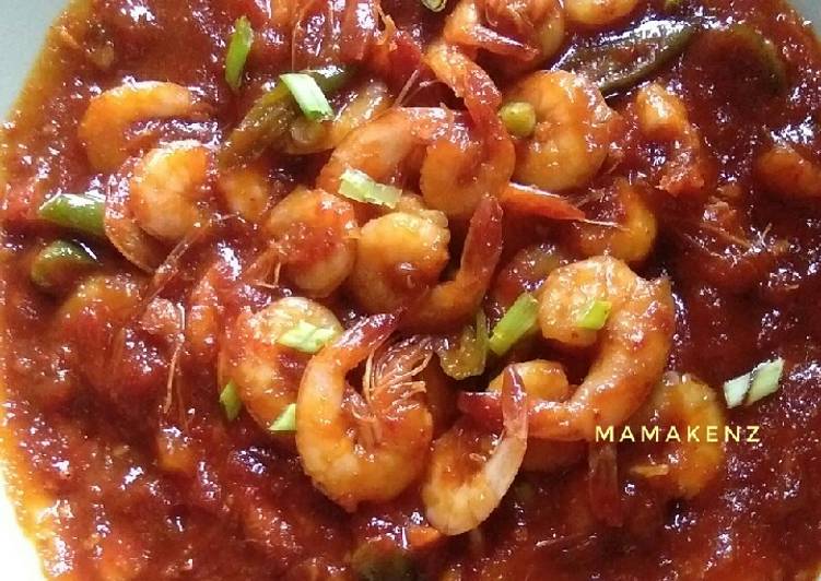 resep lengkap untuk Udang saos padang