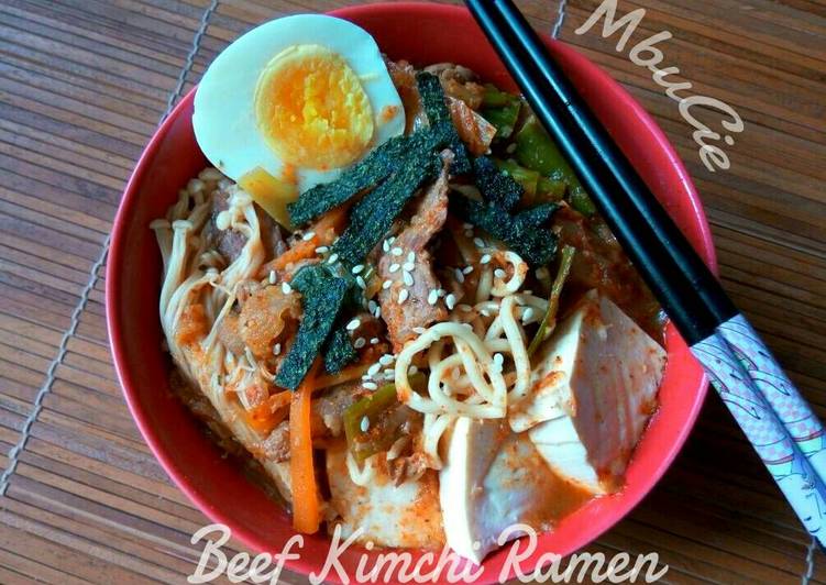 resep lengkap untuk Beef Kimchi Ramen