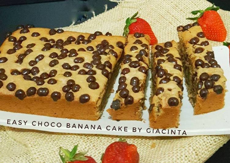 resep lengkap untuk Easy Choco Banana Cake