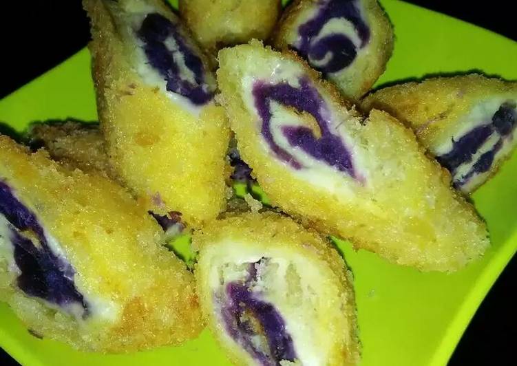 Resep Ubi ungu dalam roti tawar - Farin??