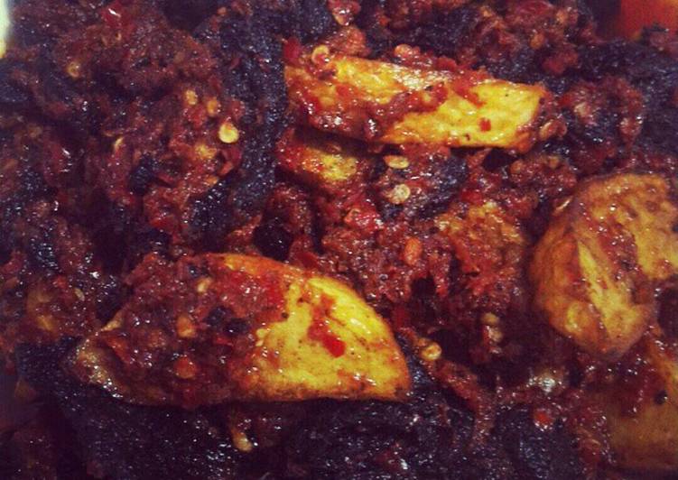 Resep Dendeng kering kentang balado