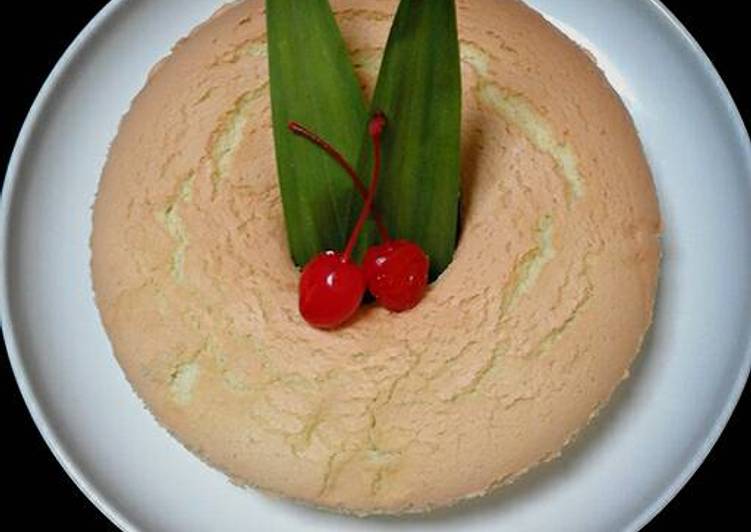 resep Chiffon pandan gluten free (pake loyang tulban)