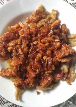 Jamur cripsy saus tempe pedas manis