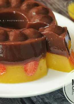 Pudding jelly coklat mangga