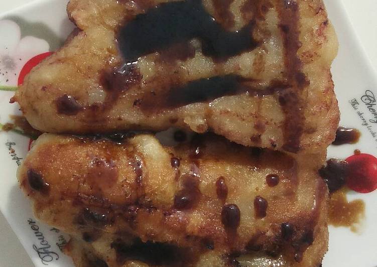 resep masakan Pisang goreng kipas, saos caramel gula merah