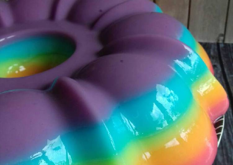 resep Pudding Susu Rainbow