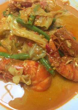 Gulai udang campur buncis kol